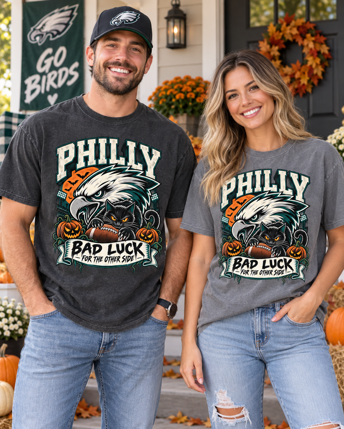 Bad Luck for the Other Side Philly Comfort Colors Halloween football T-shirt mockup 2