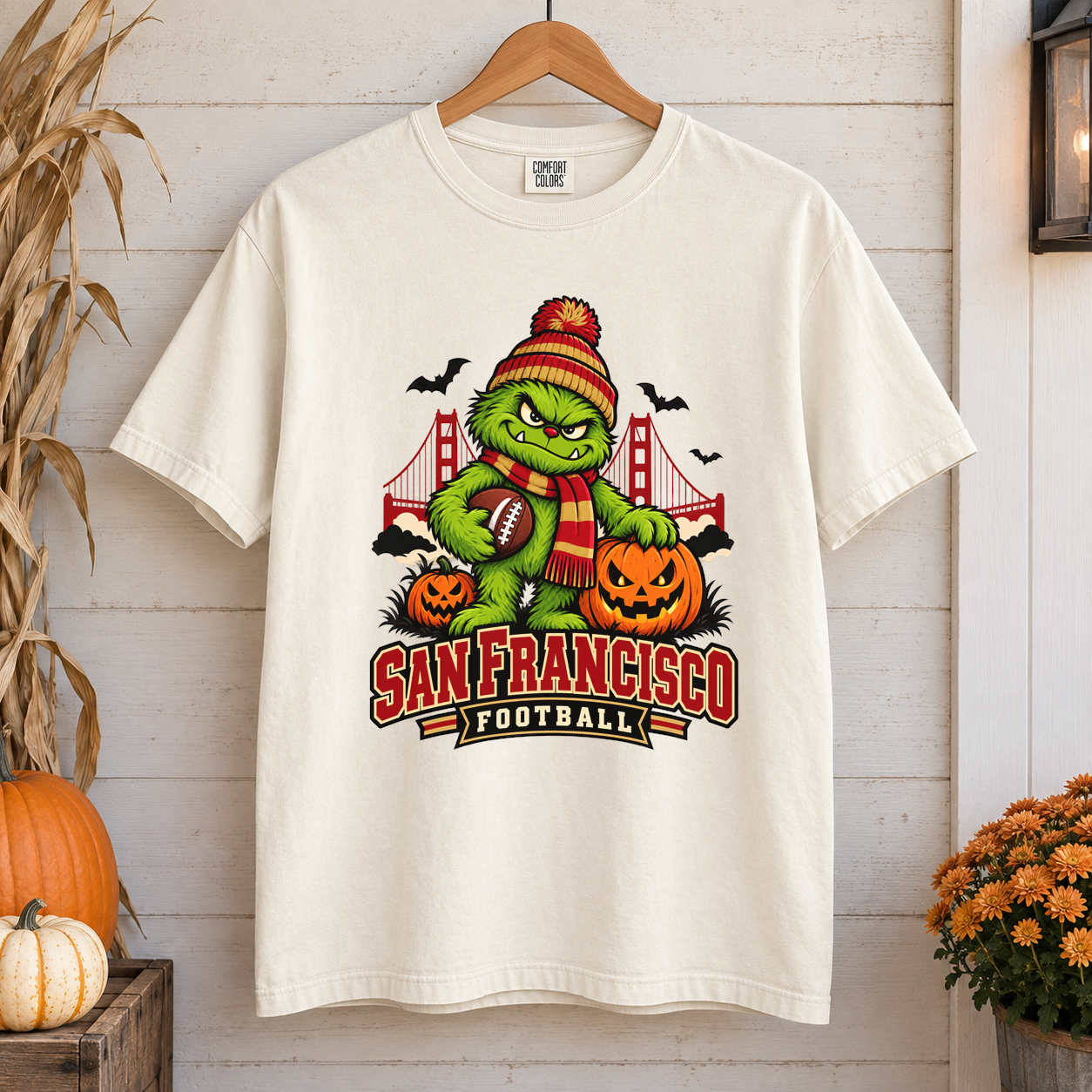 San Francisco Football Green Game Day Comfort Colors 1717 T-shirt mockup 1