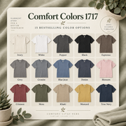 Comfort Colors 1717 15 available garment dyed colors