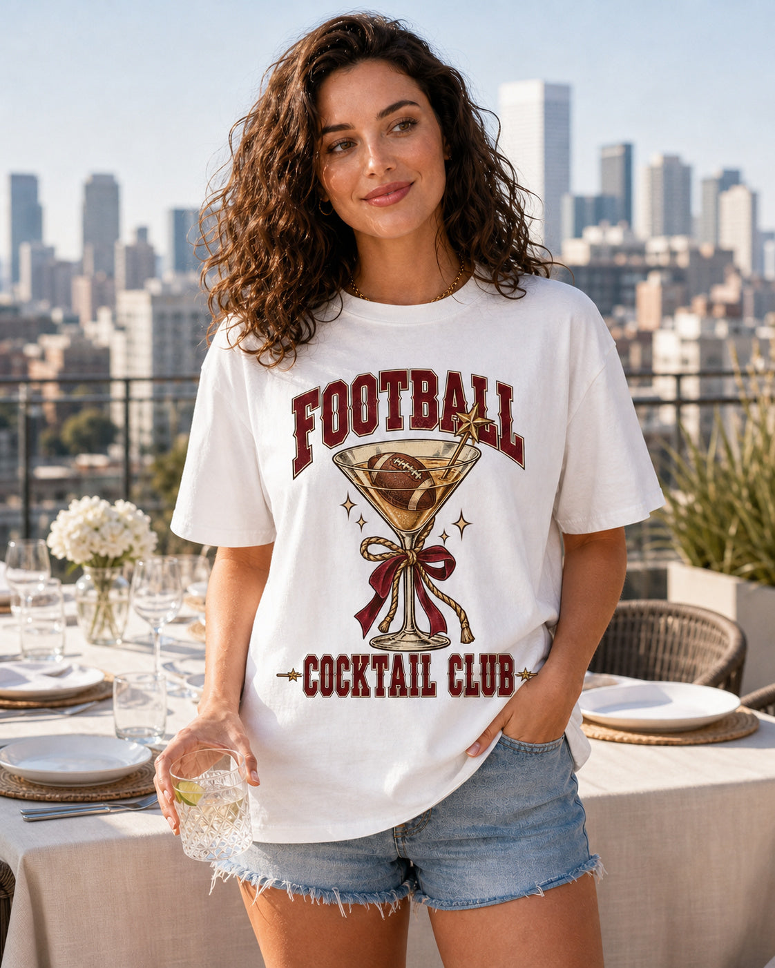 Football Cocktail Club game day lifestyle storytelling mockup