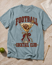 Football Cocktail Club Comfort Colors T-shirt flat lay mockup