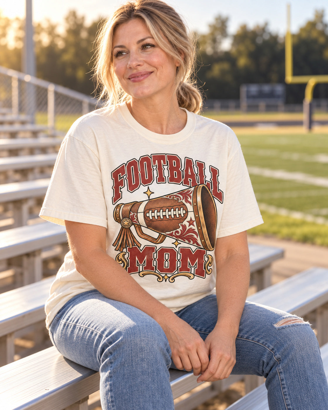 Football Mom Comfort Colors T-shirt alternate lifestyle mockup