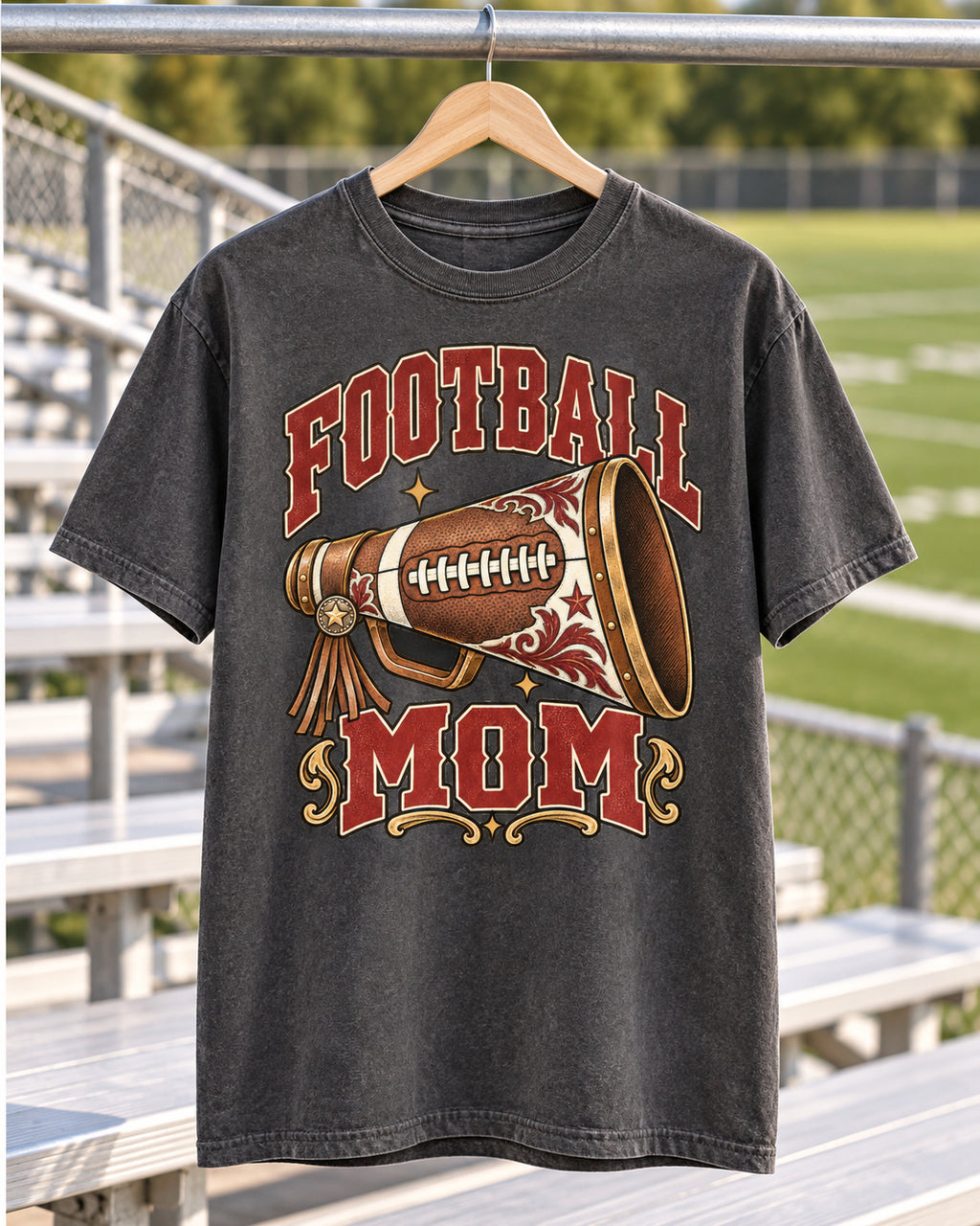 Football Mom Comfort Colors T-shirt hanger mockup