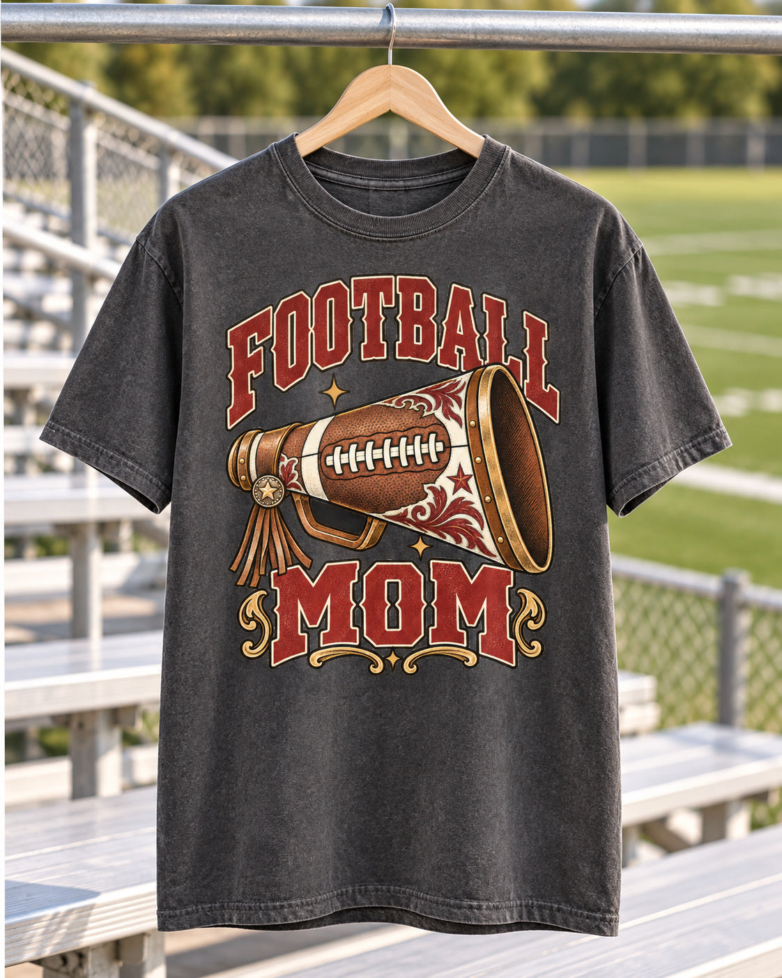 Football Mom Comfort Colors T-shirt hanger mockup