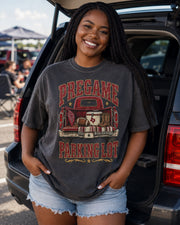 Pregame Parking Lot premium Comfort Colors football tailgate T-shirt hero mockup