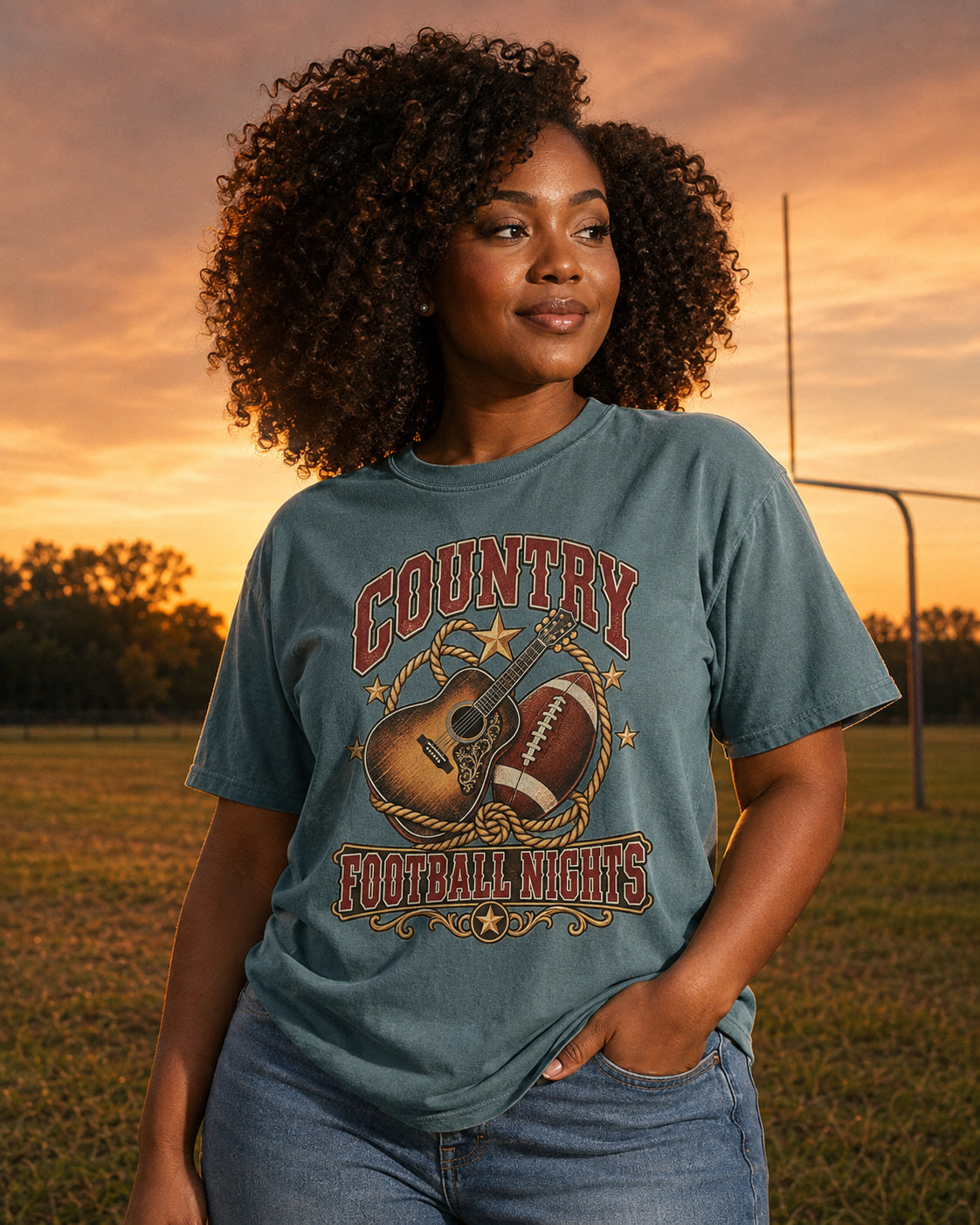 Country Football Nights western football tee lifestyle hero