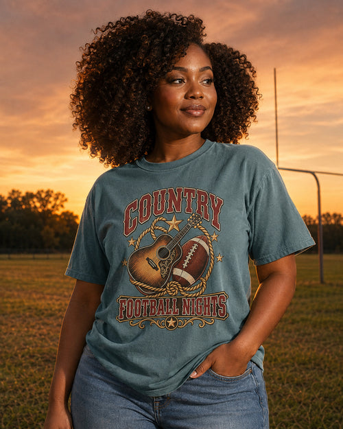 Country Football Nights western football tee lifestyle hero