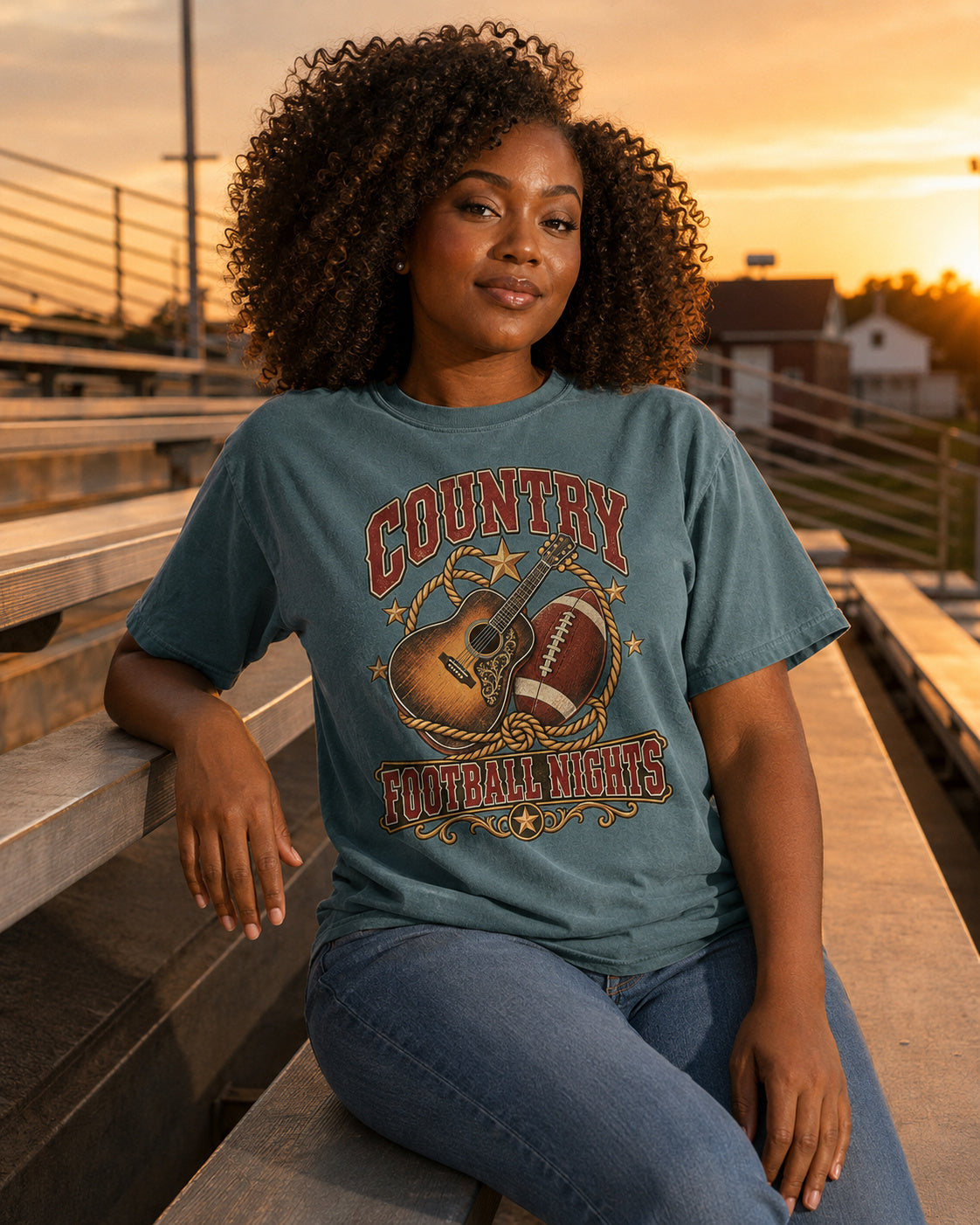 Country Football Nights western football tee alternate lifestyle mockup