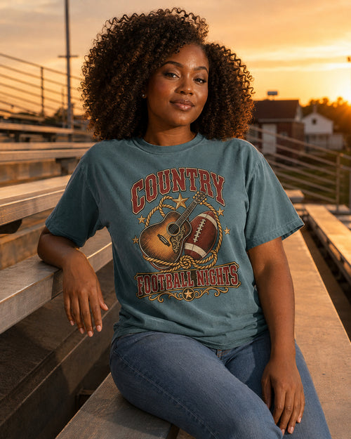 Country Football Nights western football tee alternate lifestyle mockup