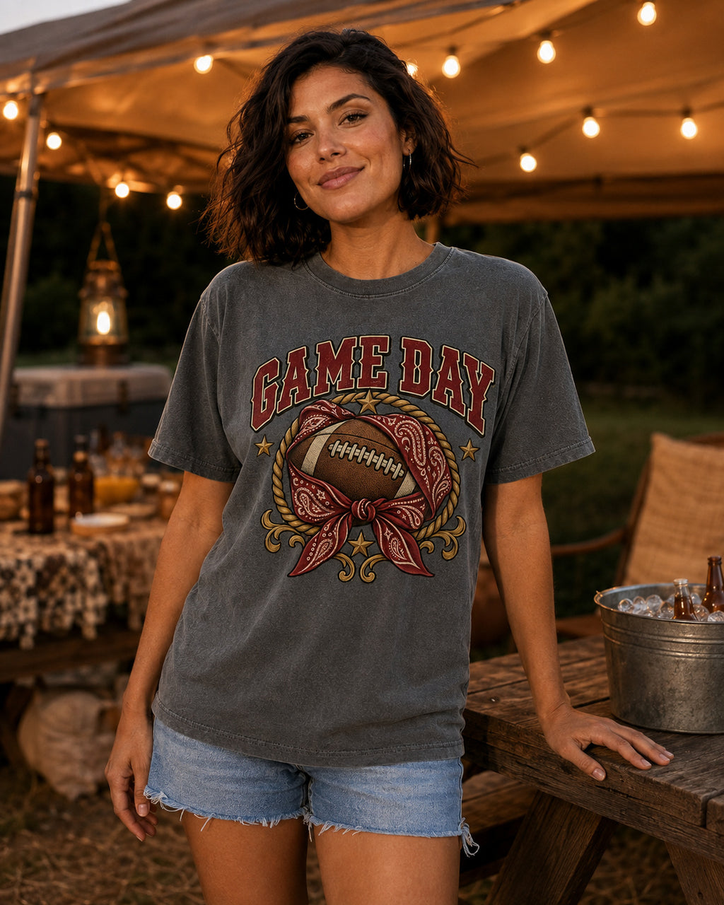 Game Day Bandana Football Comfort Colors T-shirt alternate lifestyle mockup