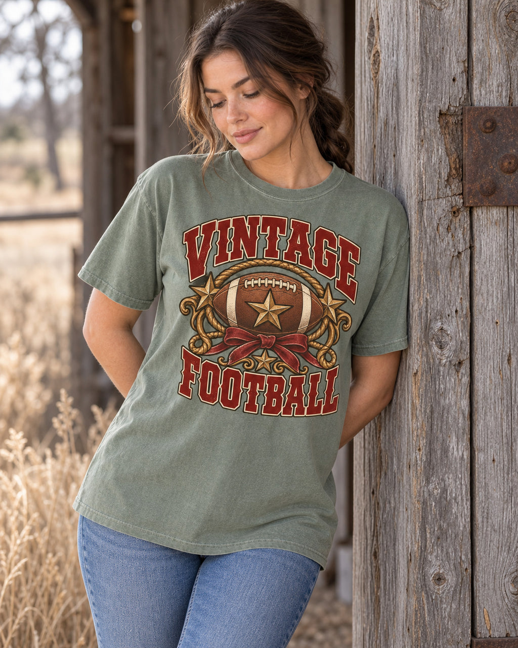 Vintage Football Comfort Colors T-shirt alternate lifestyle mockup