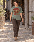 Vintage Football Comfort Colors T-shirt full body game day outfit mockup