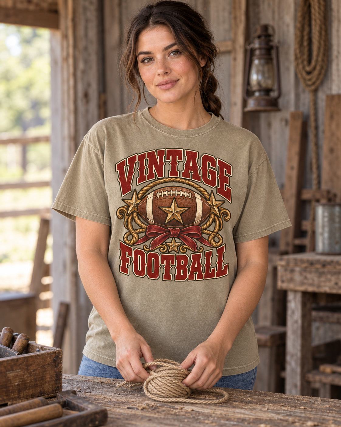 Vintage Football game day lifestyle storytelling mockup