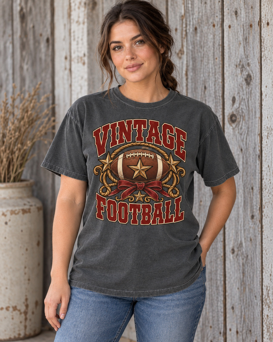 Vintage Football Comfort Colors T-shirt alternate garment color mockup