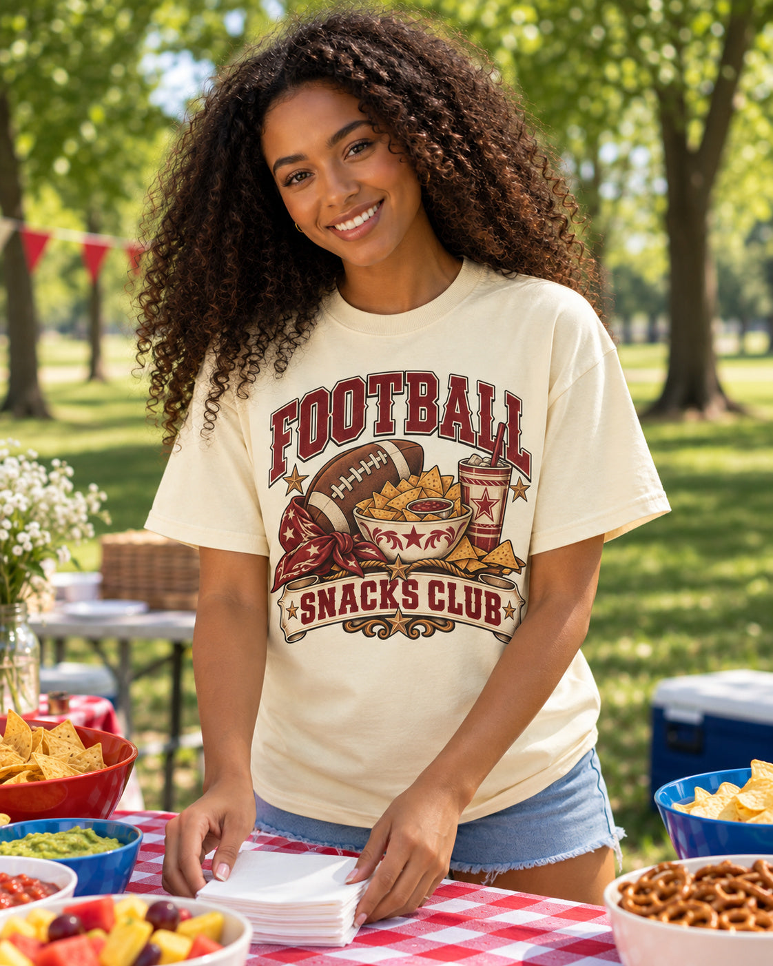 Football Snacks Club game day lifestyle storytelling mockup