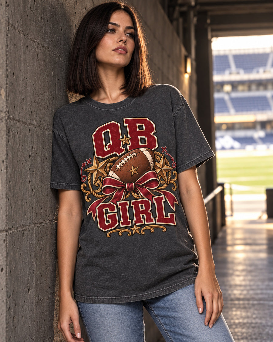 QB Girl Comfort Colors T-shirt alternate stadium lifestyle mockup