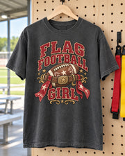 Flag Football Girl Belt Comfort Colors T-shirt hanger mockup
