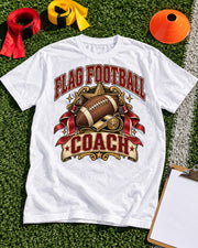 Flag Football Coach Comfort Colors T-shirt flat lay mockup