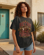 Retro Football premium Comfort Colors football T-shirt hero mockup