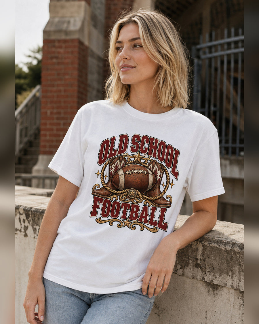 Old School Football Comfort Colors T-shirt alternate lifestyle mockup