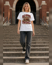 Old School Football Comfort Colors T-shirt full body game day outfit mockup