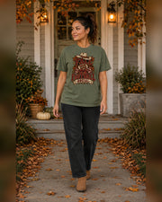 Fall Football Social Comfort Colors T-shirt full body game day outfit mockup