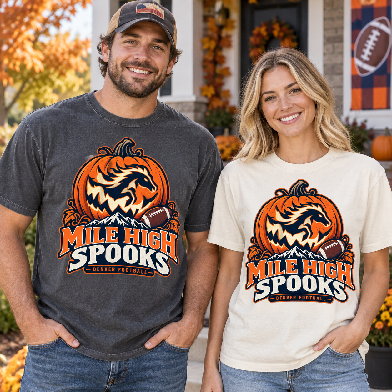 Mile High Spooks Denver football Comfort Colors 1717 T-shirt mockup 2
