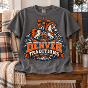 Denver Traditions Denver Christmas football Comfort Colors 1717 T-shirt mockup 5