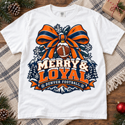 Merry & Loyal Denver christmas football Comfort Colors 1717 T-shirt mockup 4