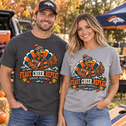 Feast Cheer Repeat Denver thanksgiving football Comfort Colors 1717 T-shirt mockup 2