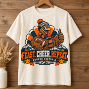 Feast Cheer Repeat Denver thanksgiving football Comfort Colors 1717 T-shirt mockup 3