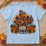Feast Cheer Repeat Denver thanksgiving football Comfort Colors 1717 T-shirt mockup 4