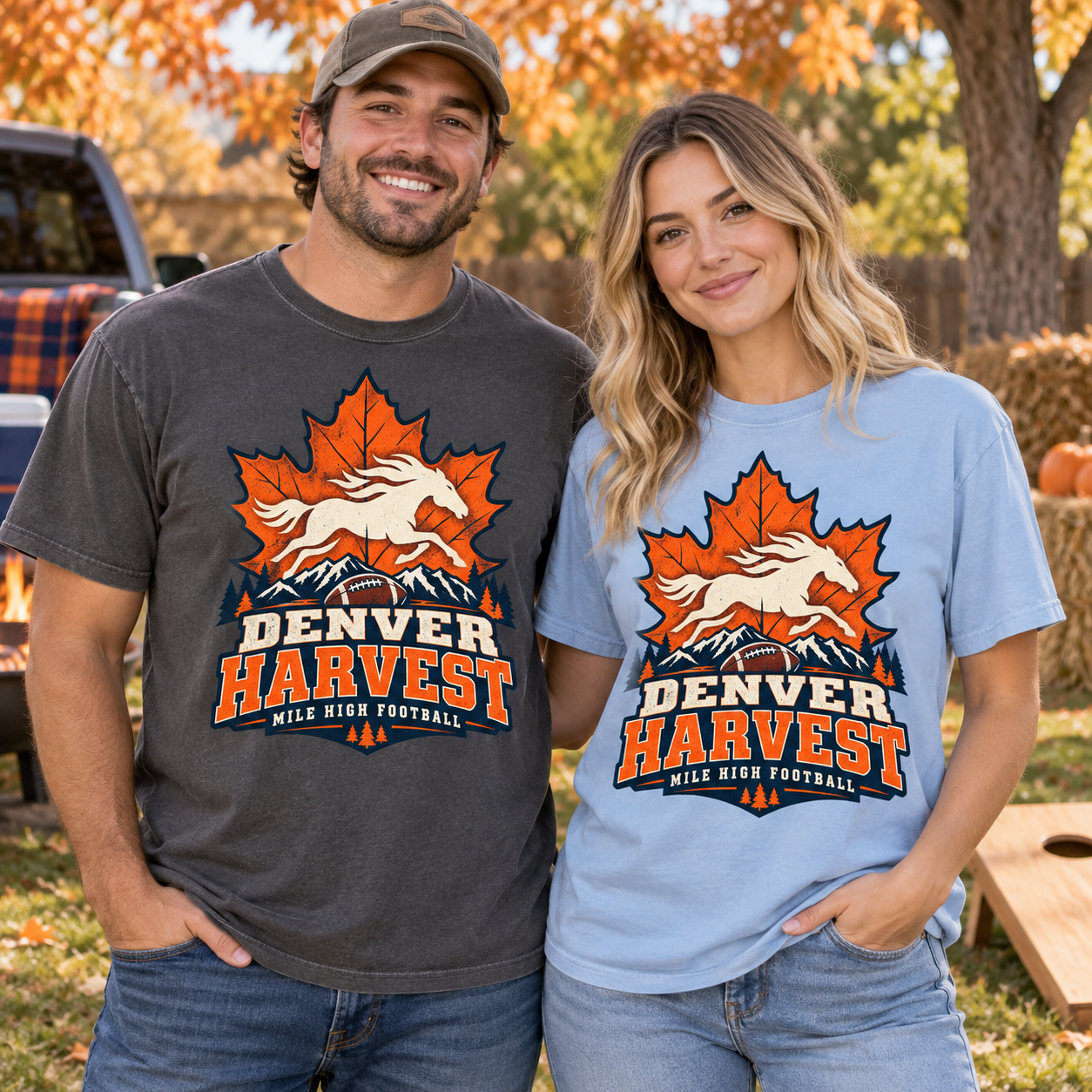 Denver Harvest Denver Thanksgiving football Comfort Colors 1717 T-shirt mockup 2