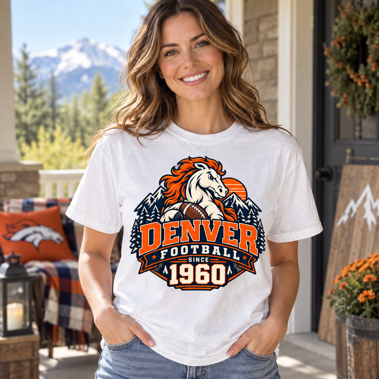 Denver Football 1960 Denver football Comfort Colors 1717 T-shirt mockup 1