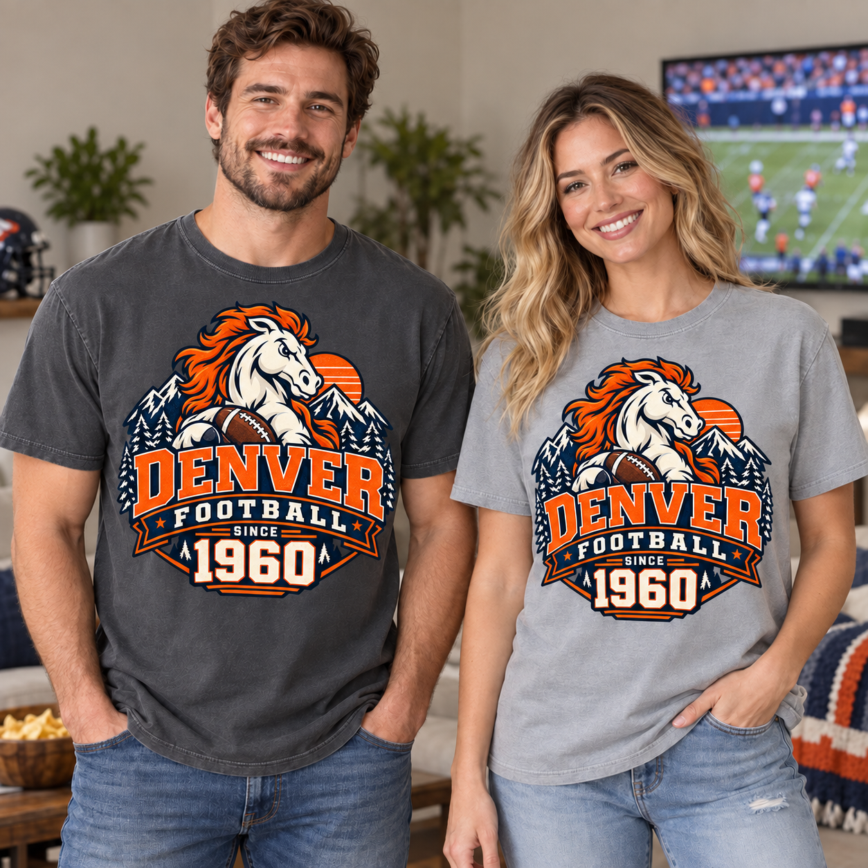 Denver Football 1960 Denver football Comfort Colors 1717 T-shirt mockup 2