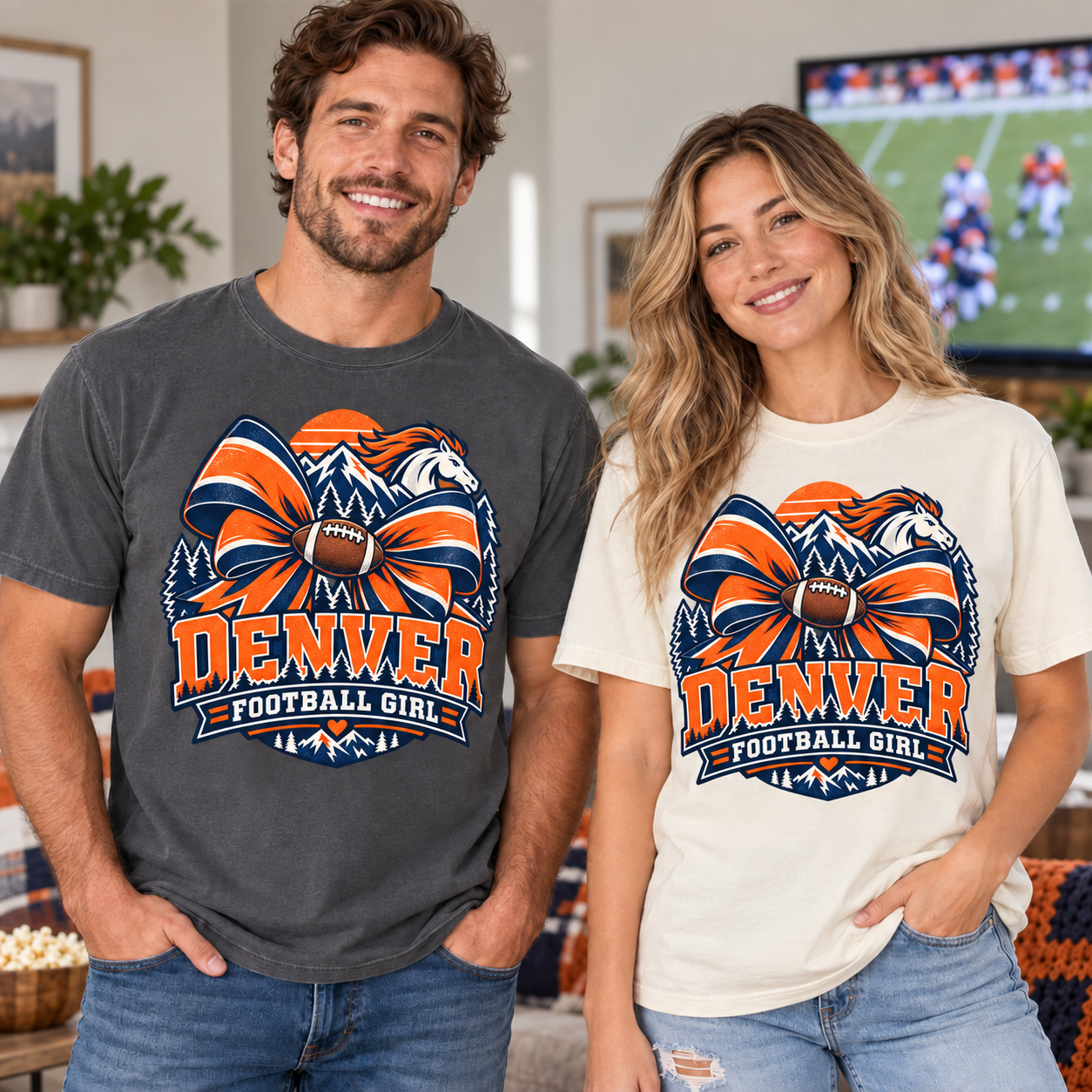 Denver Football Girl Denver football Comfort Colors 1717 T-shirt mockup 2