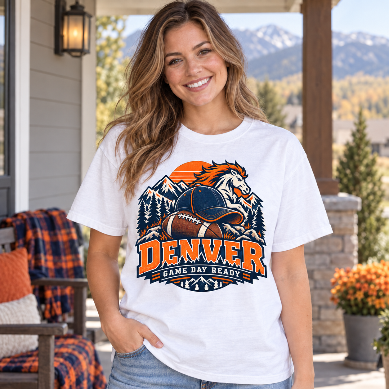 Denver Game Day Ready Denver football Comfort Colors 1717 T-shirt mockup 1