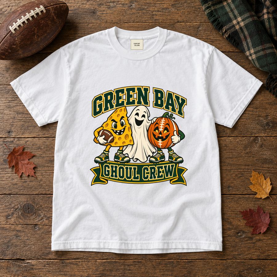 Green Bay Ghoul Crew vintage Green Bay Comfort Colors football T-shirt mockup 5