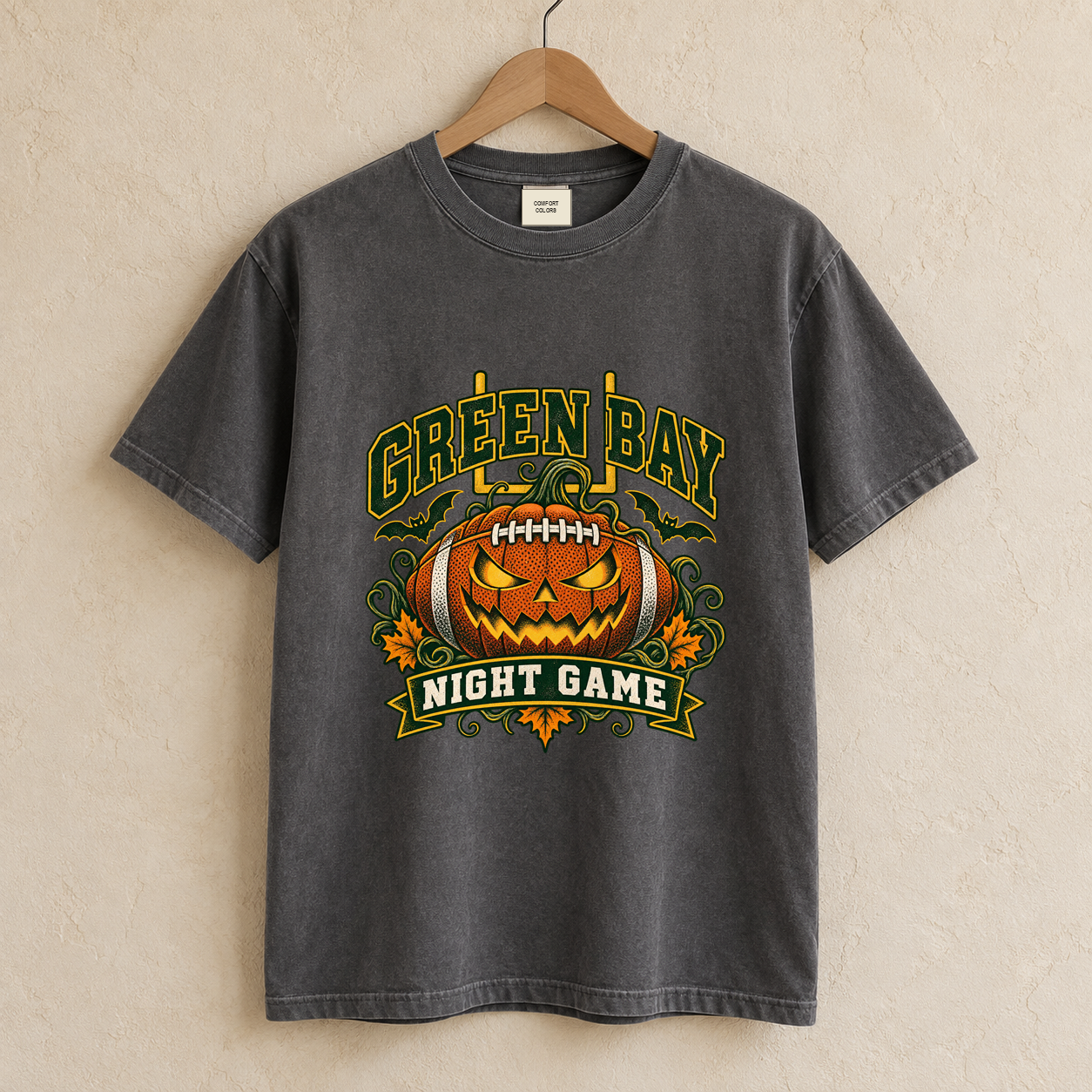 Green Bay Night Game vintage Green Bay Comfort Colors football T-shirt mockup 1