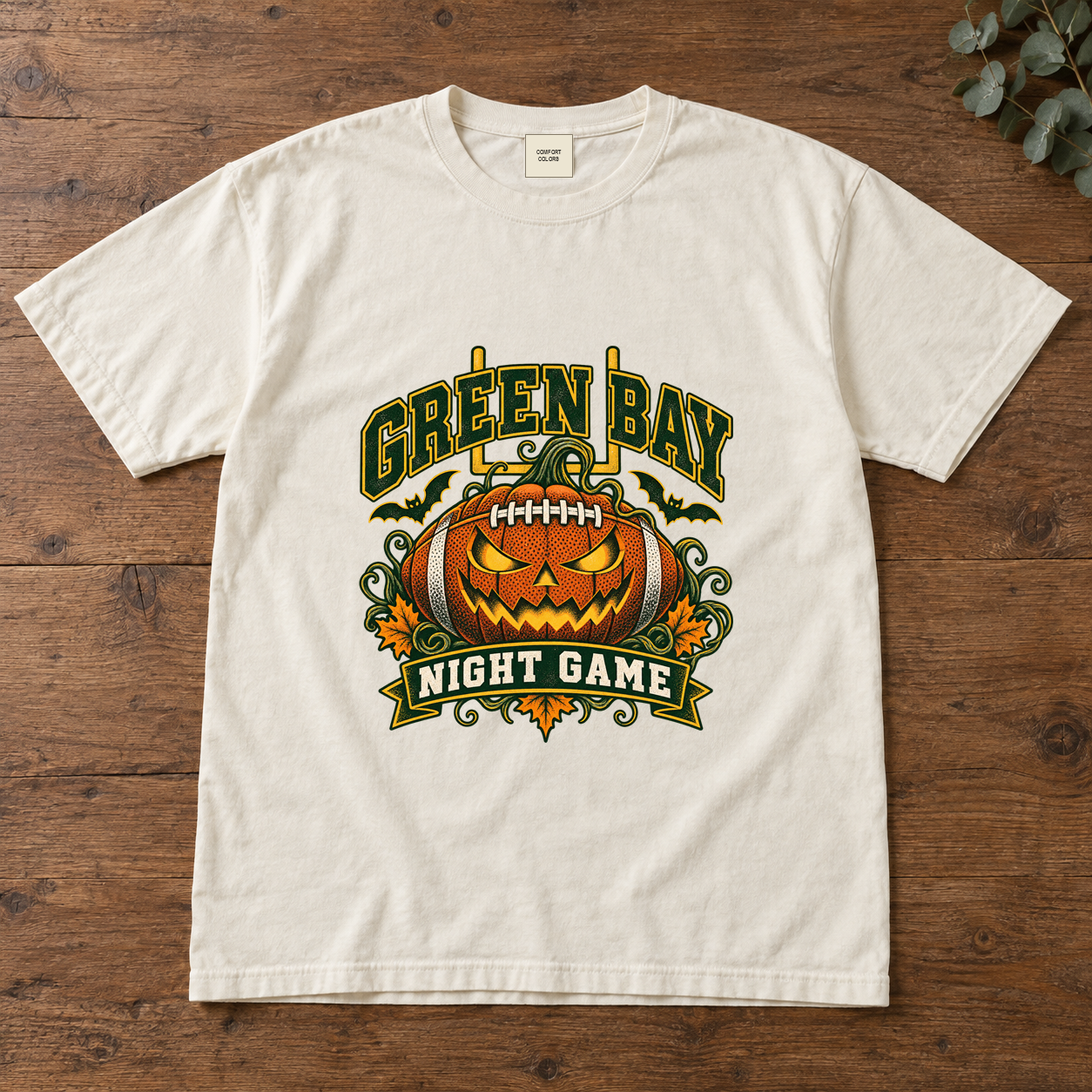 Green Bay Night Game vintage Green Bay Comfort Colors football T-shirt mockup 2