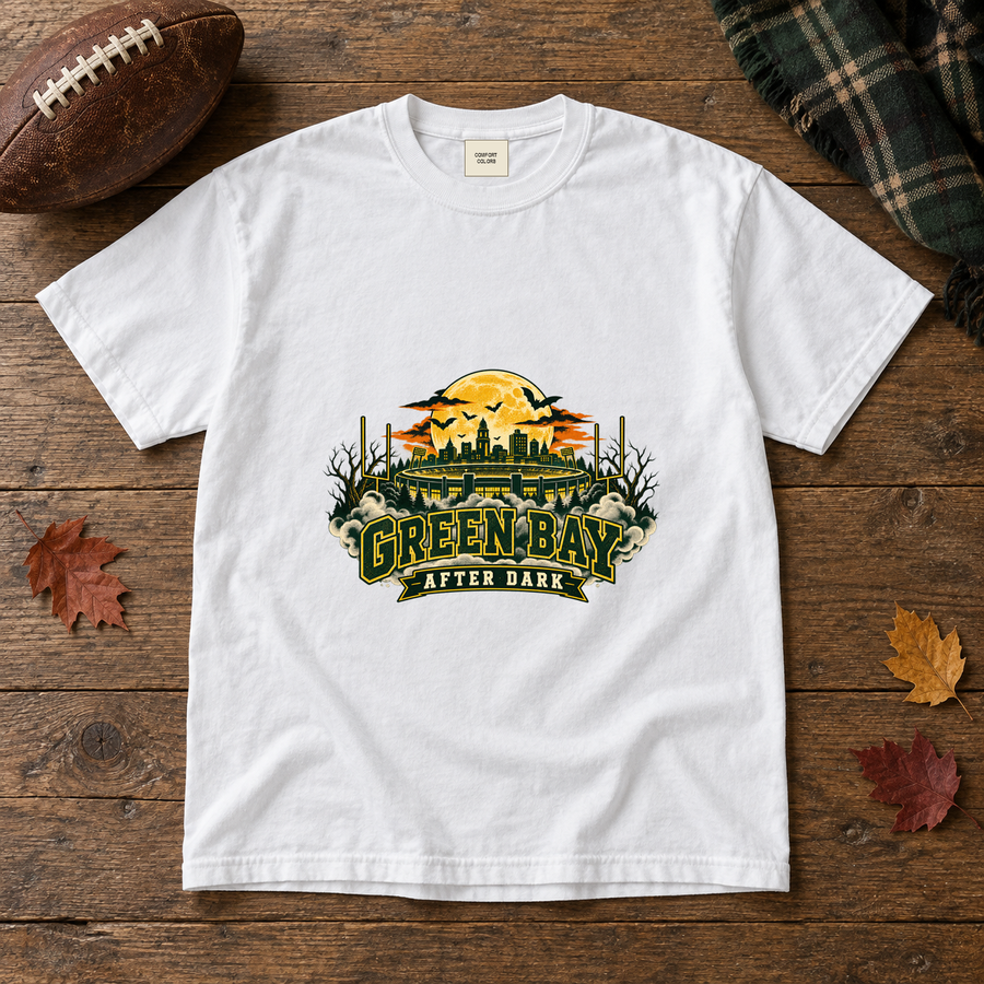 Green Bay After Dark vintage Green Bay Comfort Colors football T-shirt mockup 5