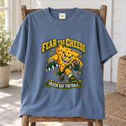 Fear the Cheese vintage Green Bay Comfort Colors football T-shirt mockup 3