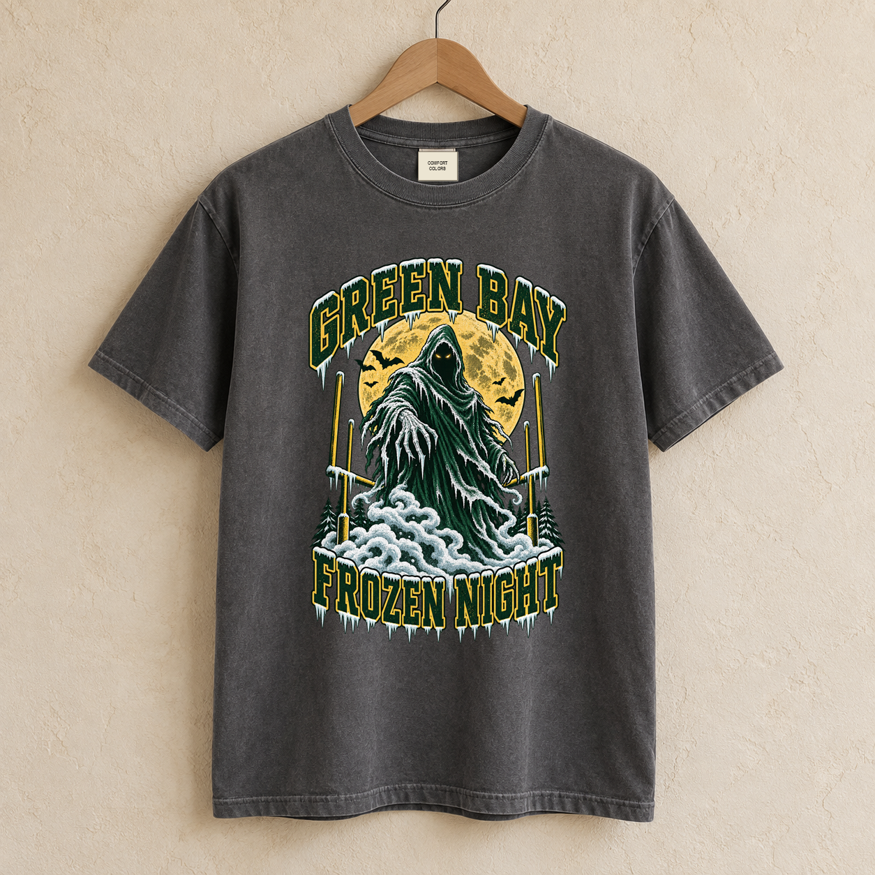Green Bay Frozen Night vintage Green Bay Comfort Colors football T-shirt mockup 1