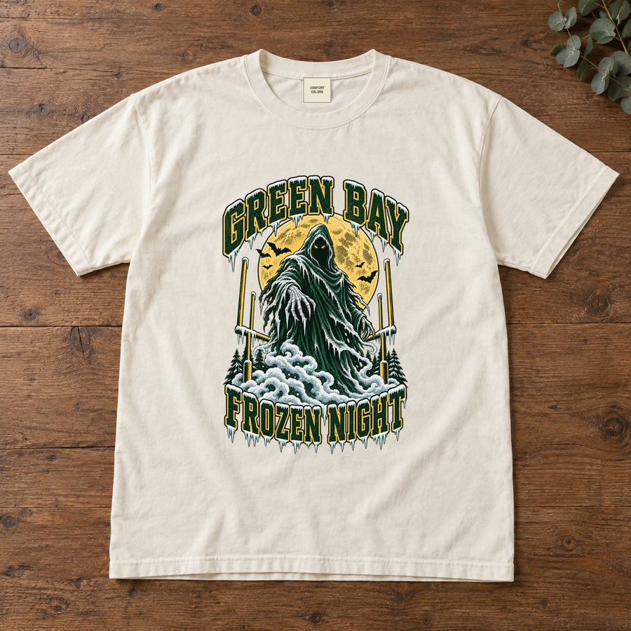 Green Bay Frozen Night vintage Green Bay Comfort Colors football T-shirt mockup 2