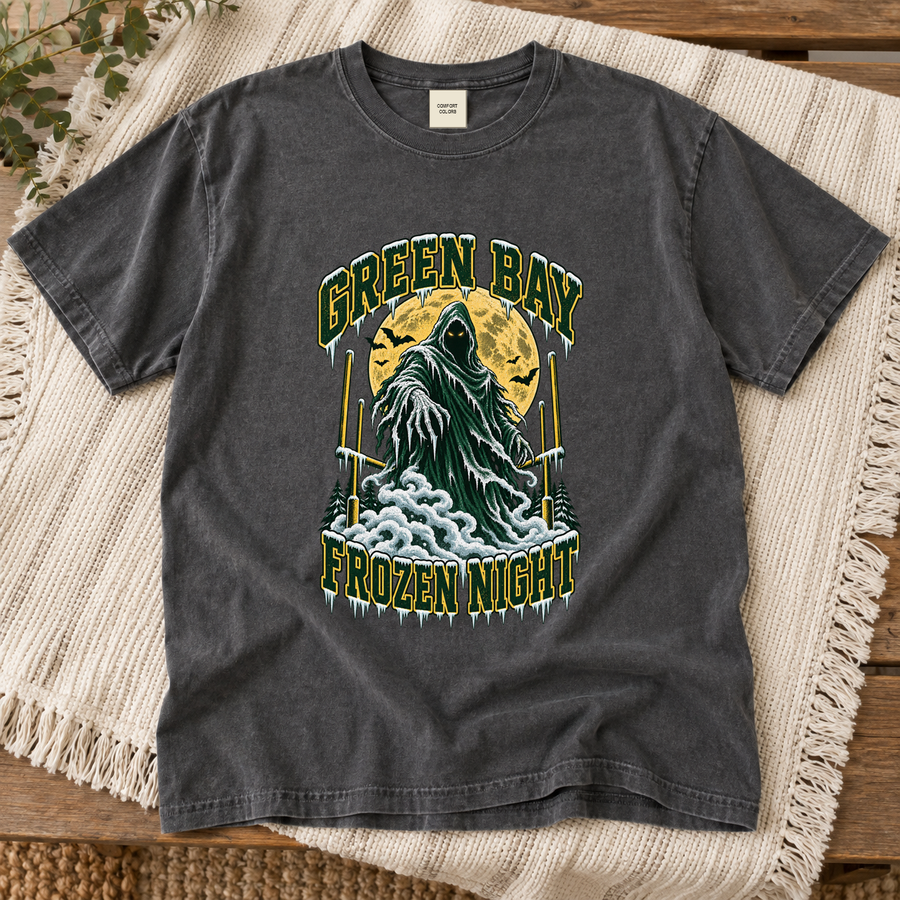 Green Bay Frozen Night vintage Green Bay Comfort Colors football T-shirt mockup 4