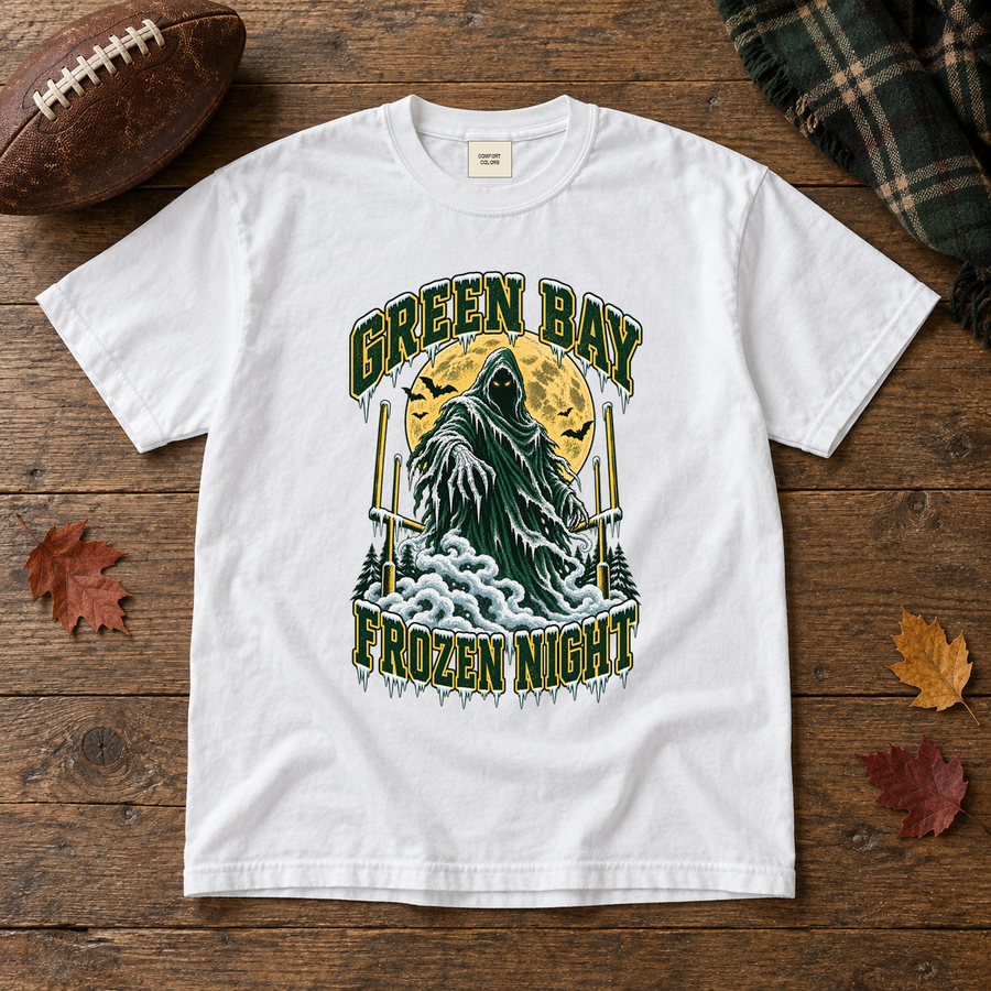Green Bay Frozen Night vintage Green Bay Comfort Colors football T-shirt mockup 5