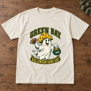 Green Bay Halloween Game Day vintage Green Bay Comfort Colors football T-shirt mockup 2
