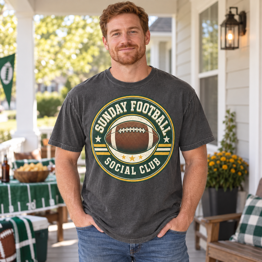 Sunday Football Social Club vintage Green Bay Comfort Colors T-shirt mockup 2