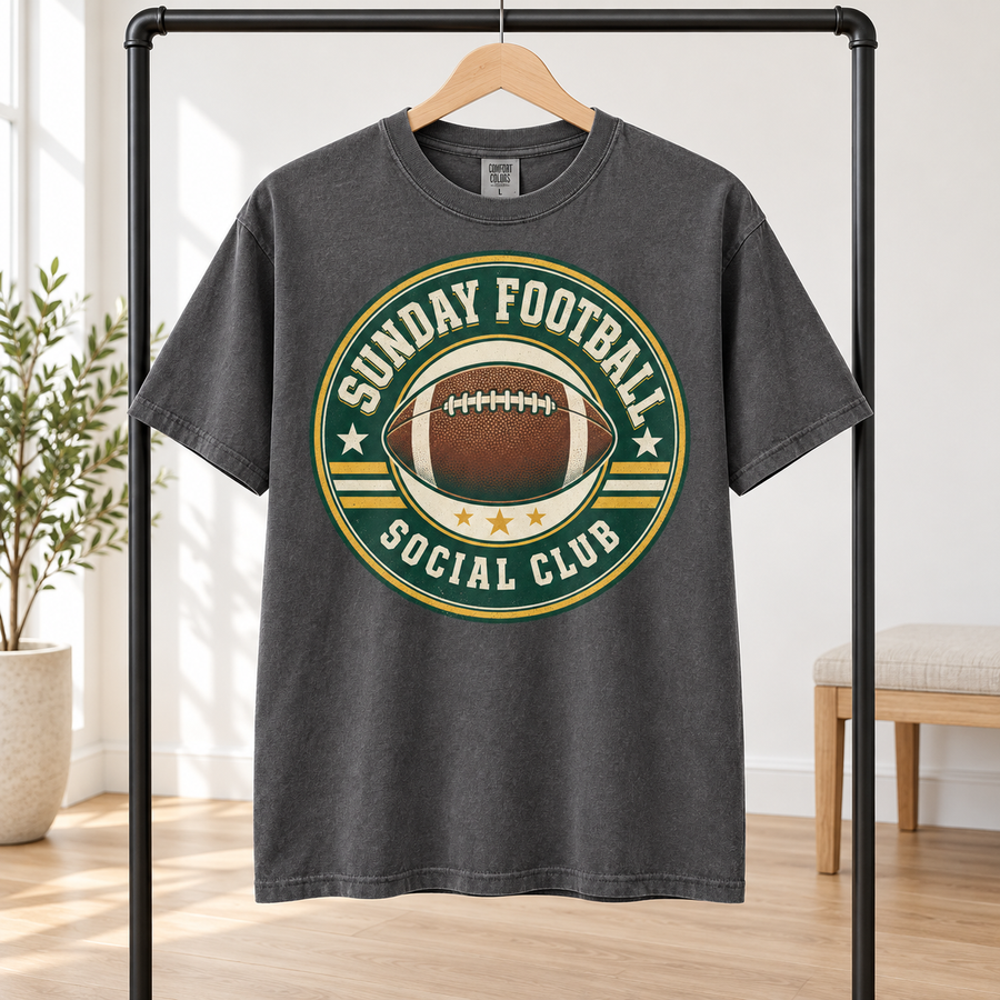 Sunday Football Social Club vintage Green Bay Comfort Colors T-shirt mockup 4
