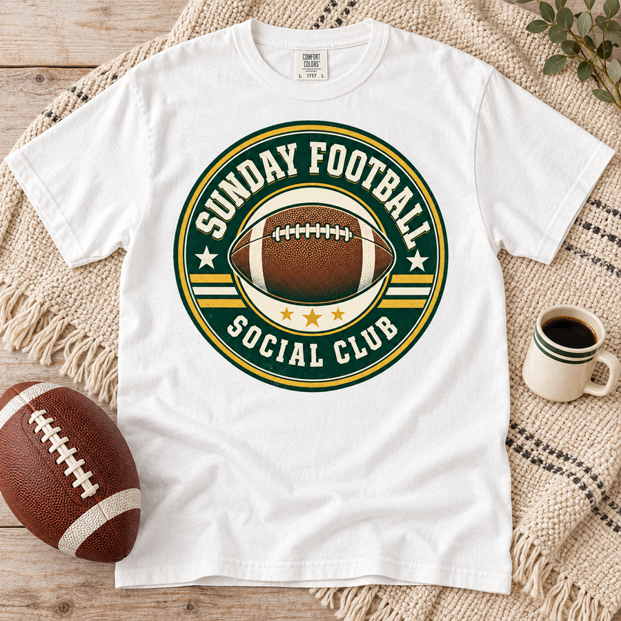 Sunday Football Social Club vintage Green Bay Comfort Colors T-shirt mockup 5
